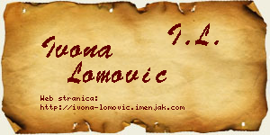 Ivona Lomović vizit kartica